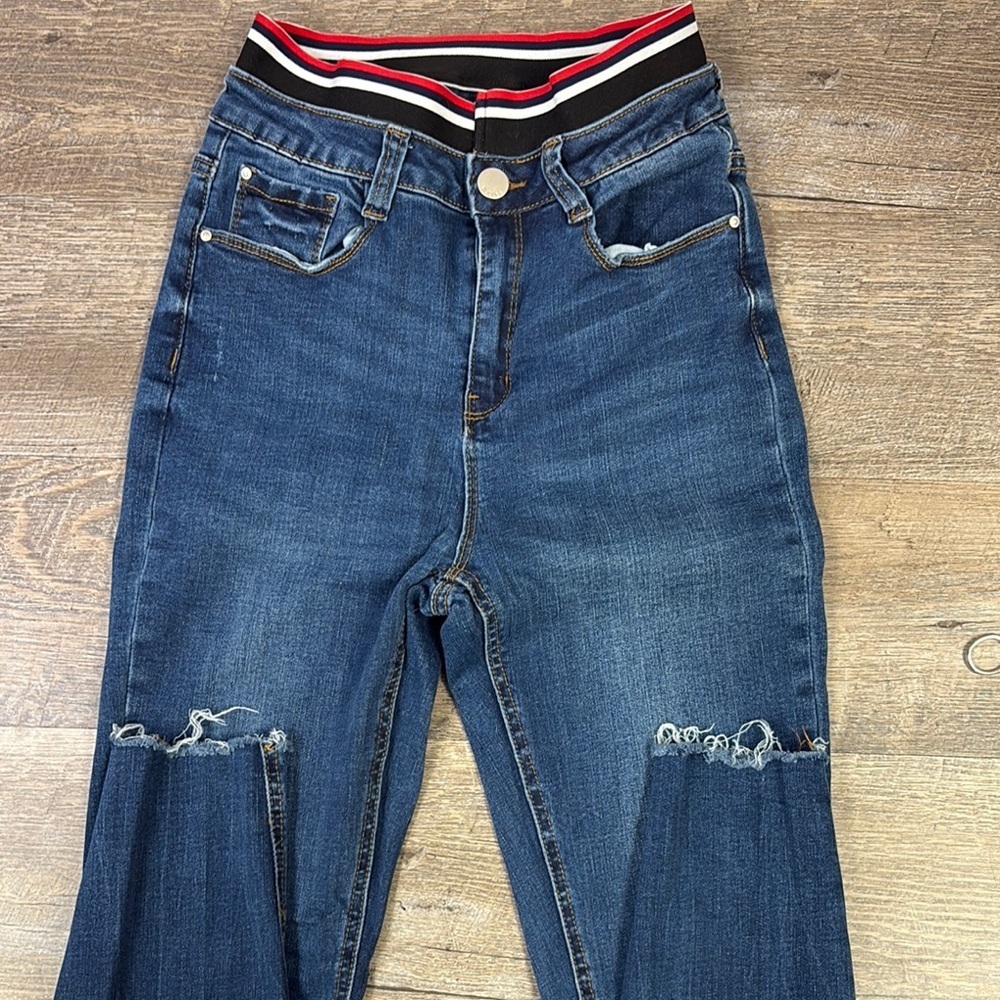Dex Elastic High Rise Frayed Hem Skinny Jeans Size 27